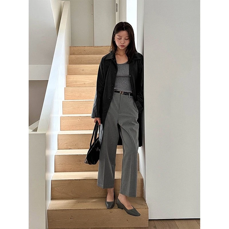 《韩韵》气质百搭时尚宽松九分休闲裤 01838