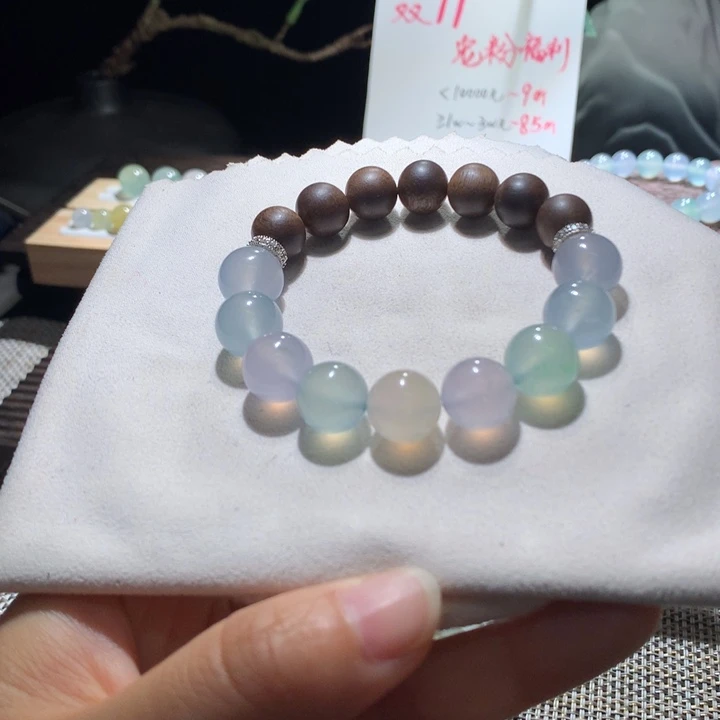 翡翠散珠天然缅甸翡翠A货卡12+ 梦幻珠串