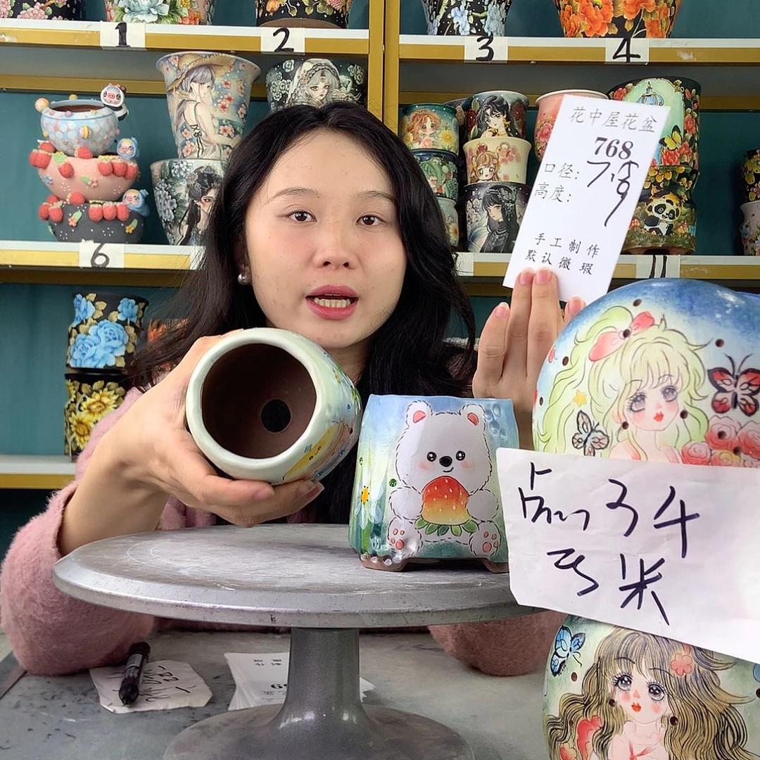 陶景德镇手工花盆768