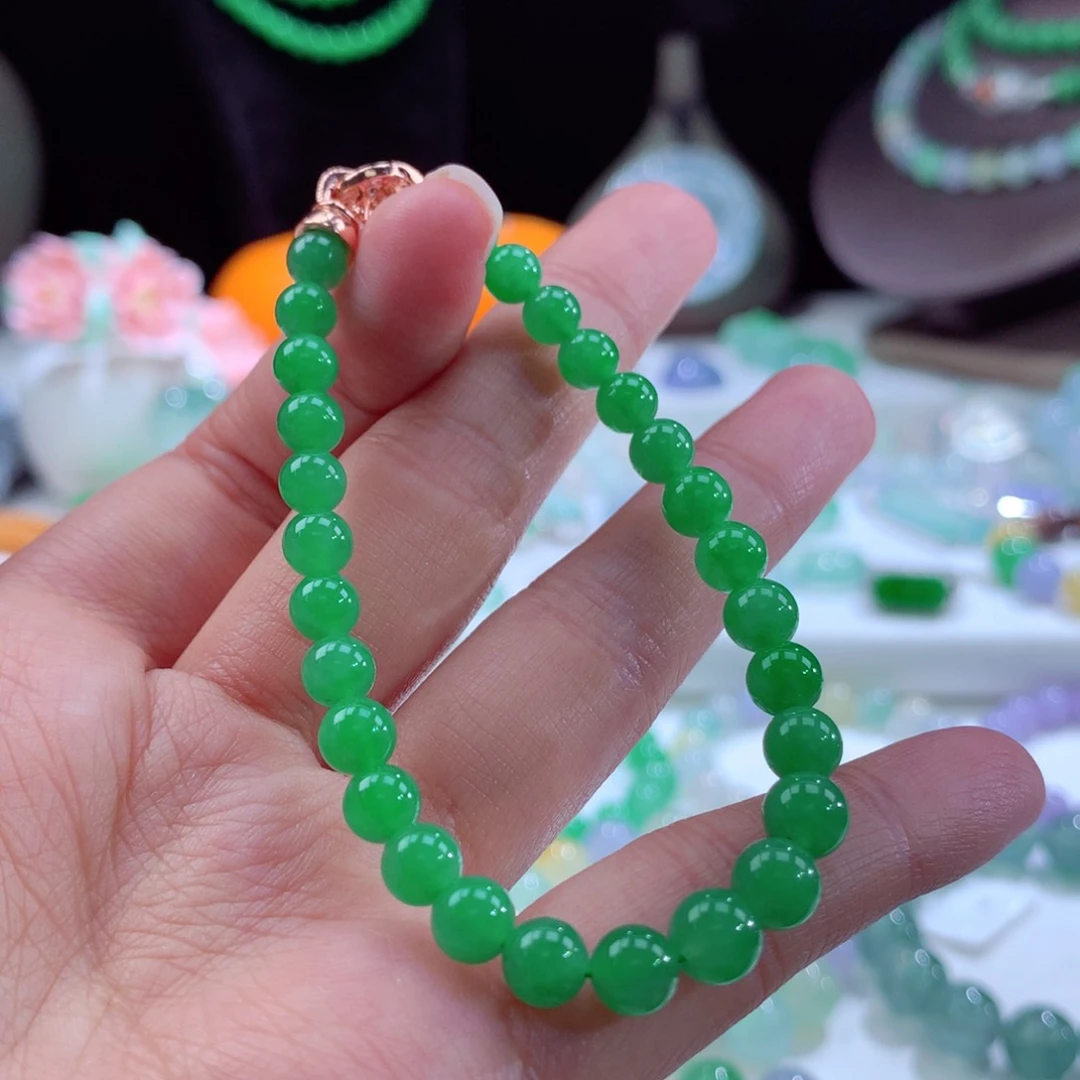 翡翠手链未镶嵌卡6mm