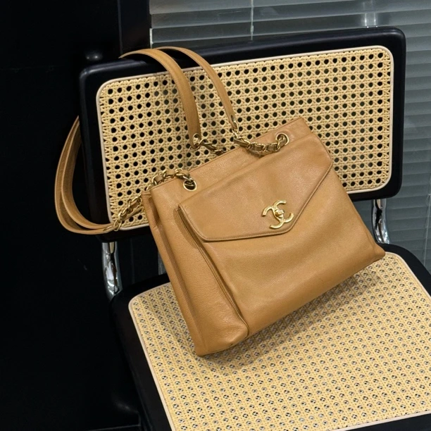 95新 Chanel/香奈儿 鱼子酱大双C扣 奶粉包单肩包/11522429