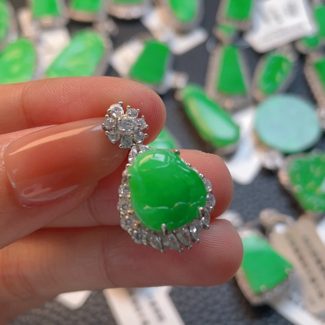 翡翠银S925镶嵌颈饰