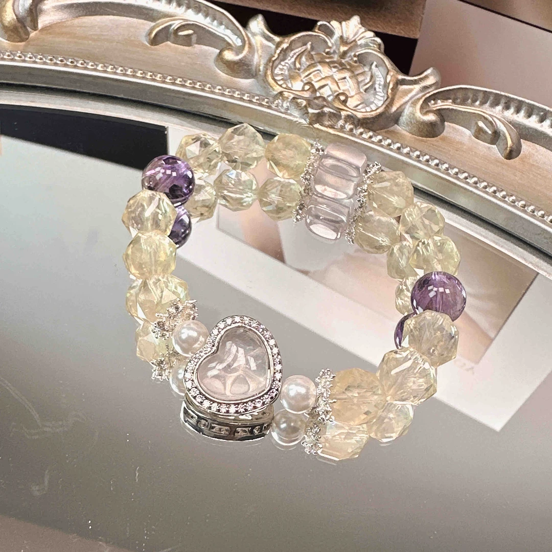 《柠檬甜心》柠檬黄水晶手串1011 颜色微差 多样性发一