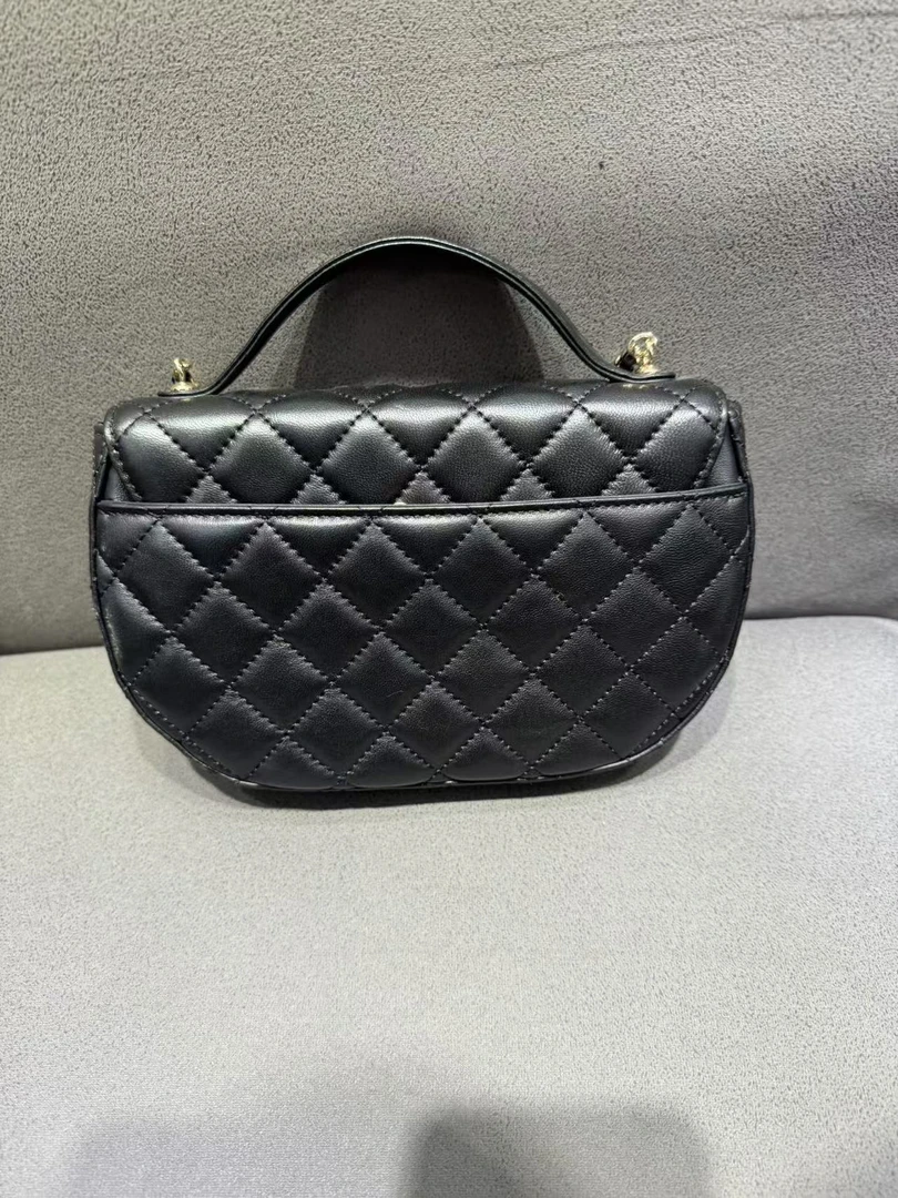 【64420】气质时尚轻奢百搭真皮女士手提单肩斜跨包包-黑色