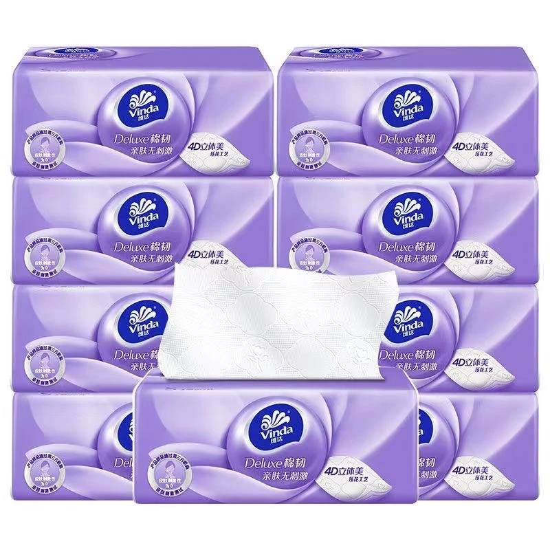 【36包】维达抽纸家庭装棉韧立体美压花擦手纸3层88抽面巾纸加厚