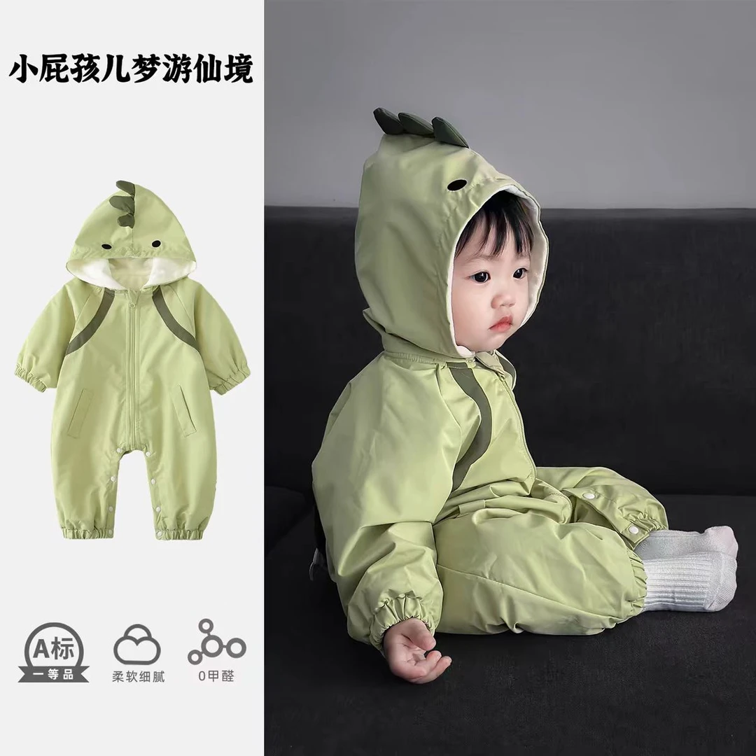 婴儿连体衣夹棉加厚秋冬季新生幼儿爬服萌娃宝宝外出服冬装