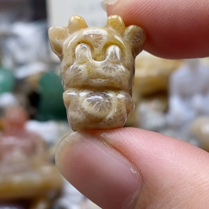 硅化珊瑚（珊瑚玉）未镶嵌颈饰小吊坠