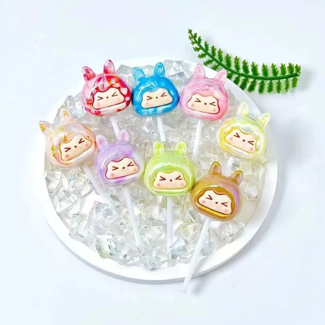 电镀实色渐变棒棒糖kikidiy树脂摆件