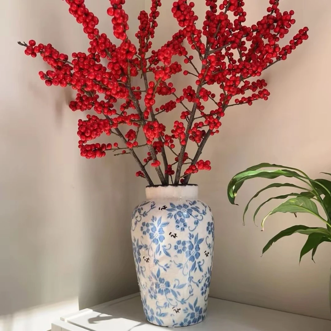 【北美冬青】鲜花年宵花水培喜庆红果吉祥富贵花卉枝条A