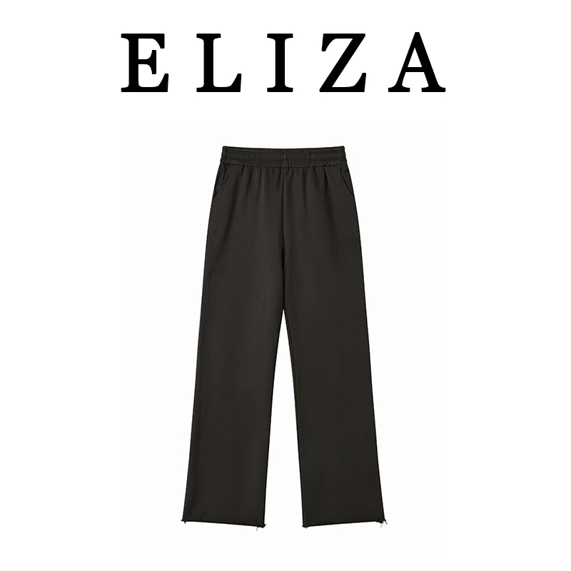 ElizaDushKu丨时尚通勤松紧腰设计百搭休闲裤WF-K1277