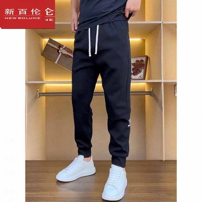 新百伦情侣款2025春秋男士美式新款休闲裤卫裤刺绣款修身男生春秋