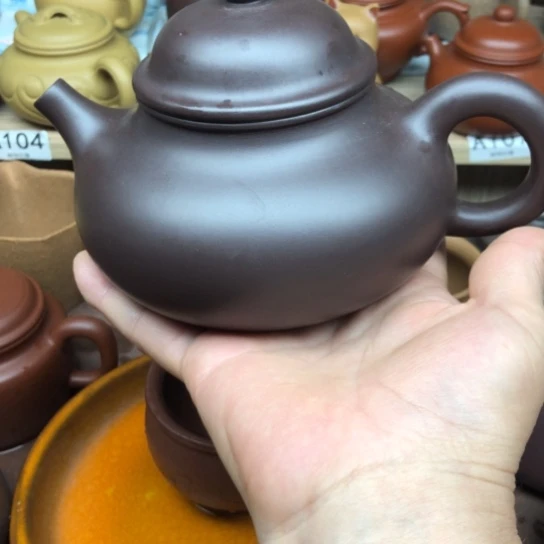 紫砂茶壶紫泥容天500豪升左右有瑕疵