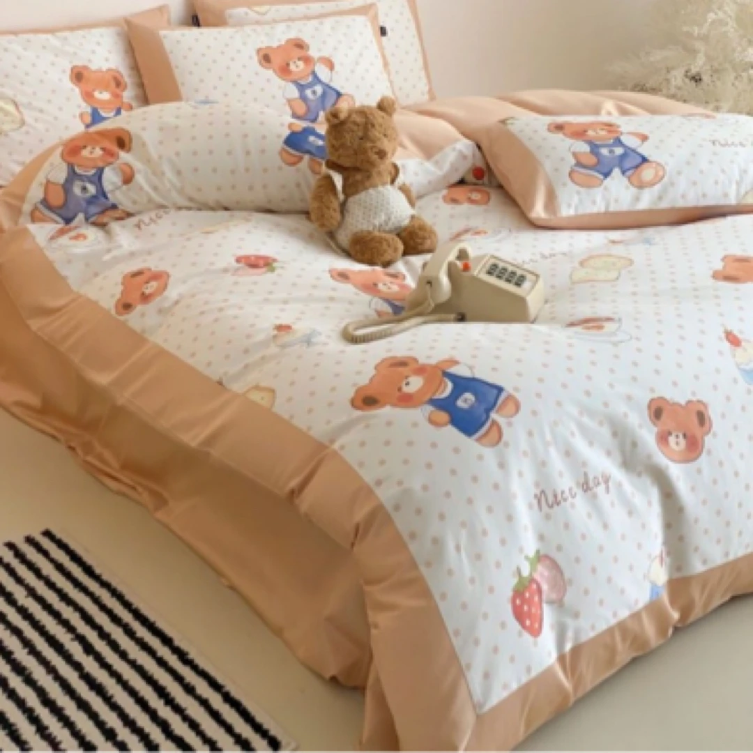 【懒猫猫家纺】新款高端匹马棉纯棉卡通三件套床上用品