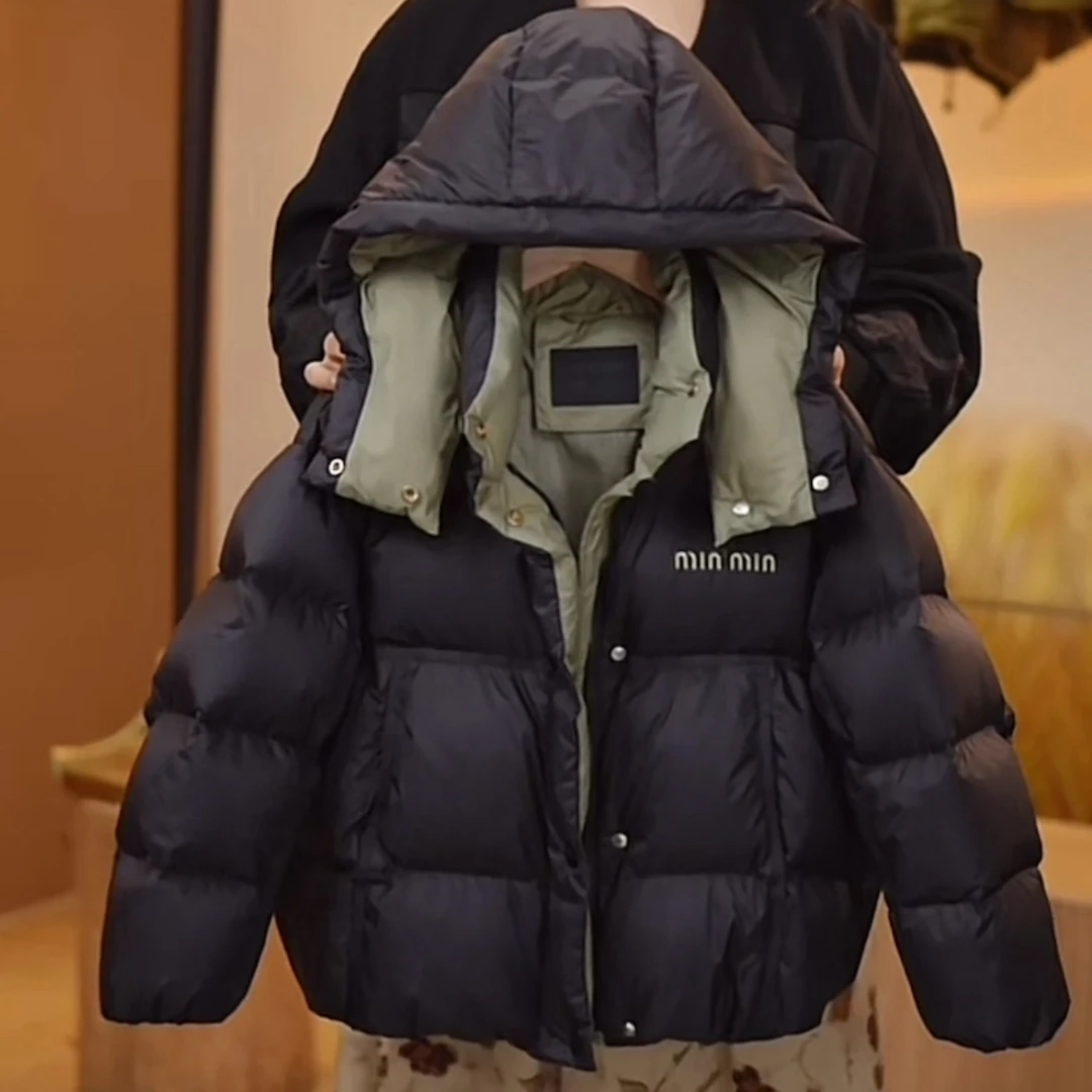 【现货】潮童90羽绒服女童白鸭绒防寒男童亲子连帽羽绒服YG6577