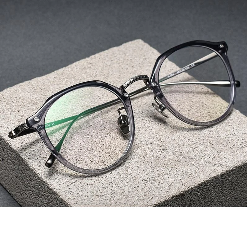 复古超轻眼镜框女款近视板材纯钛时尚女士眼镜架女生可配时尚潮流