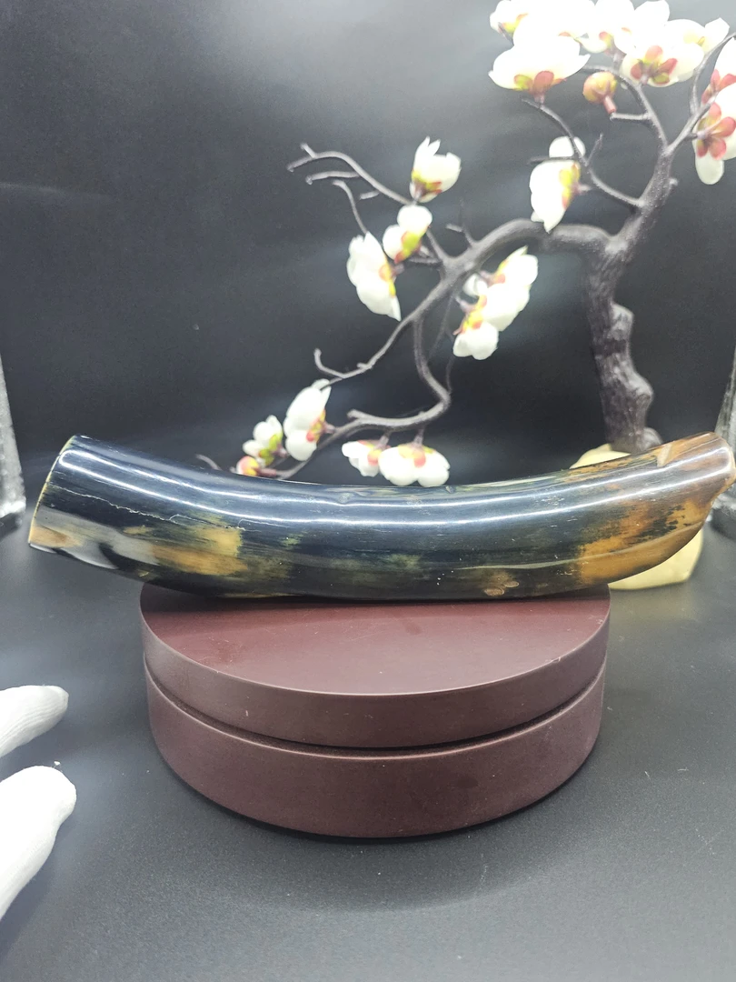 天然猛犸牙蓝皮乳牙随型笔架