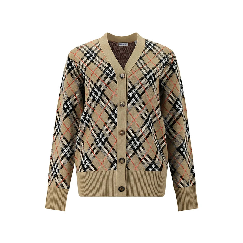 未使用 BURBERRY/博柏利 女士V领羊毛衫针织开衫毛衣81105791