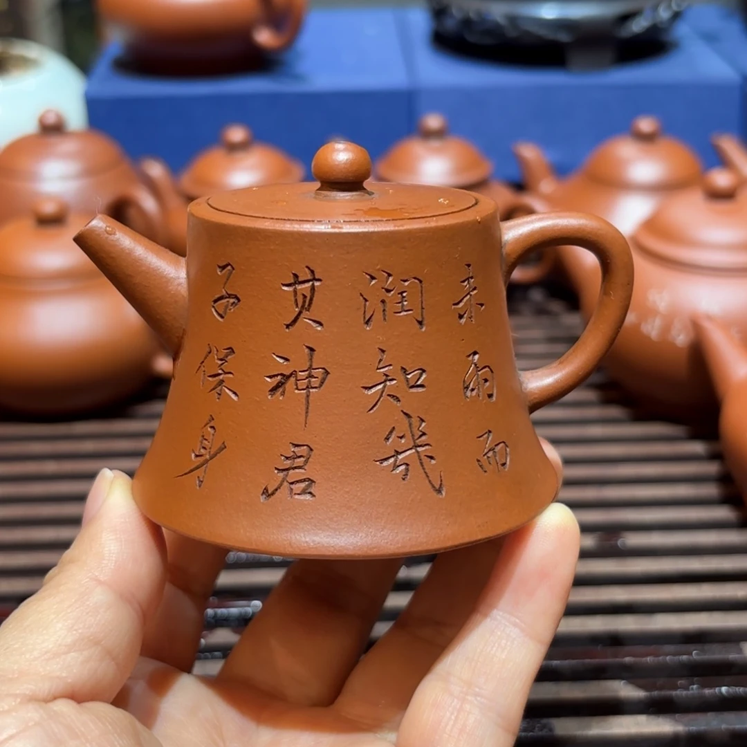 茶壶紫砂紫砂壶九十年代朱泥柱础70cc