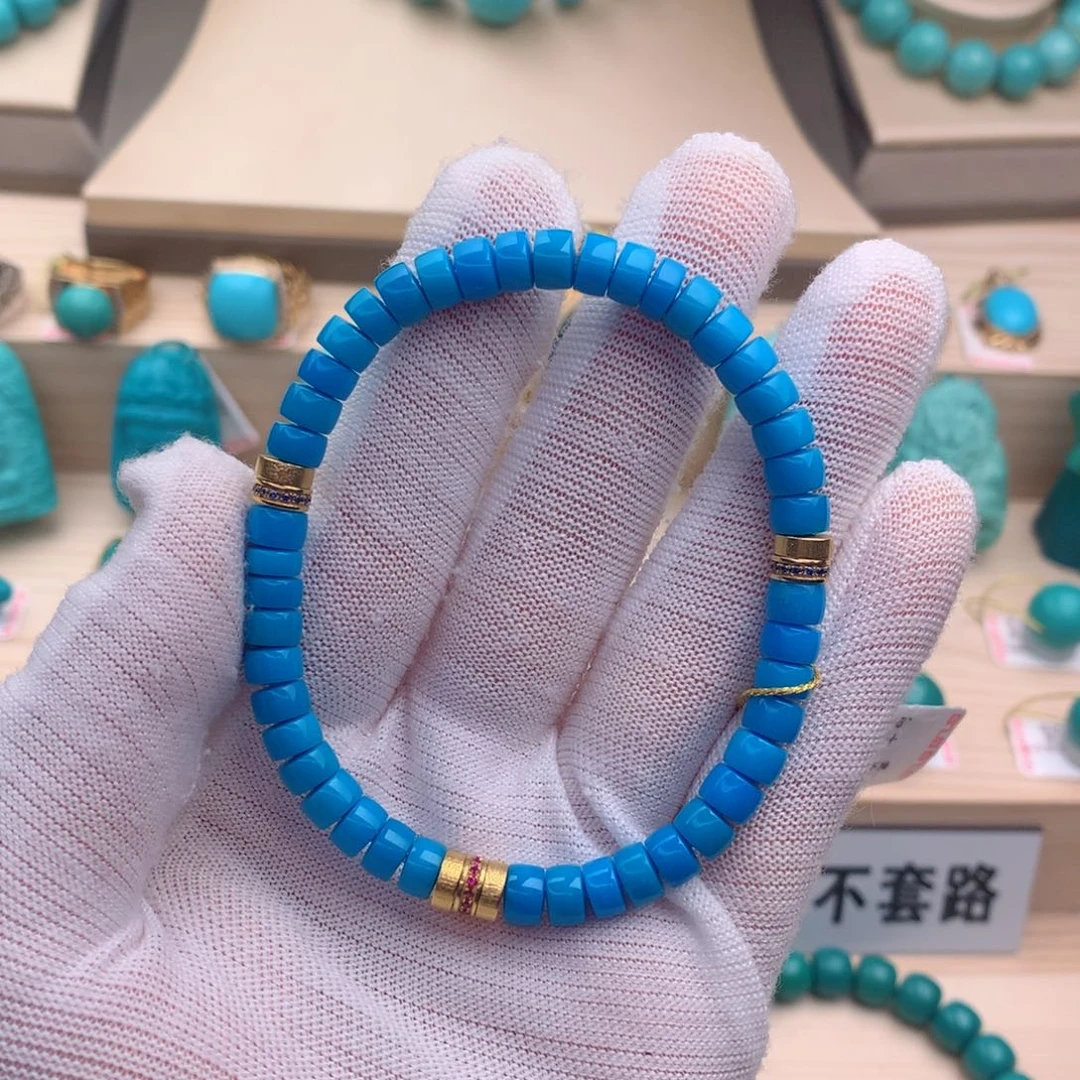 绿松石珠宝奇石18K金镶嵌