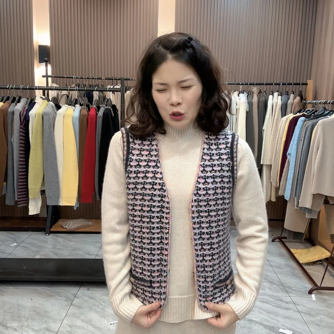 小香风马甲超重工山羊绒