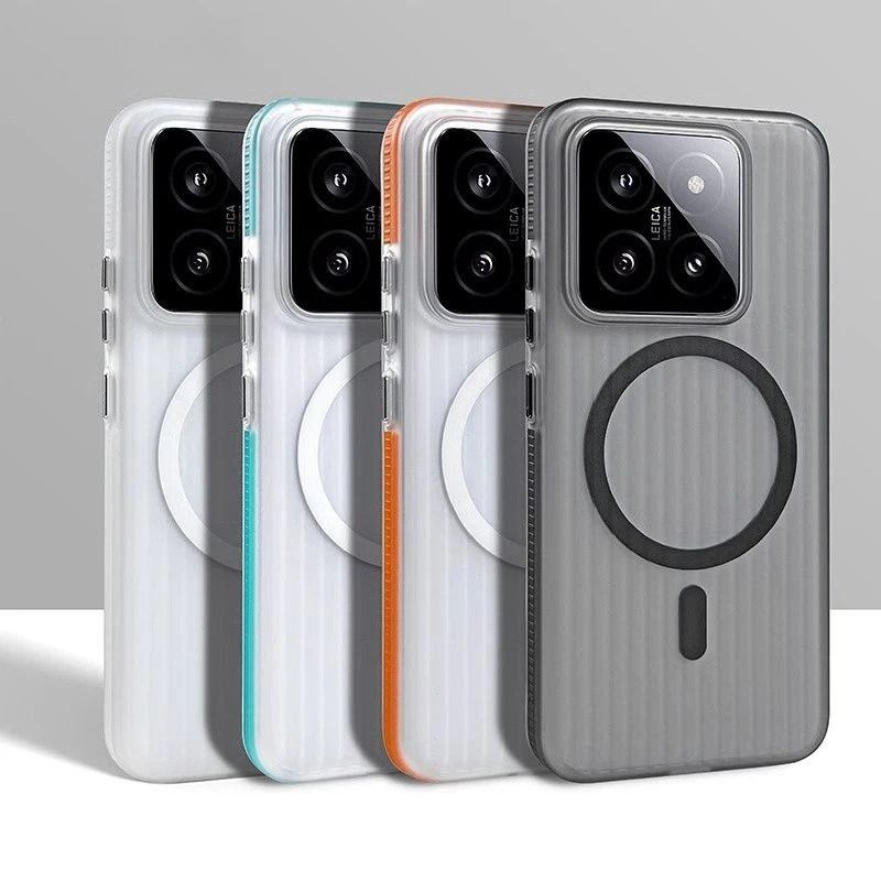瓦楞防滑条适用小米13手机壳磁吸Xiaomi15pro硬壳磨砂防摔肤感14P