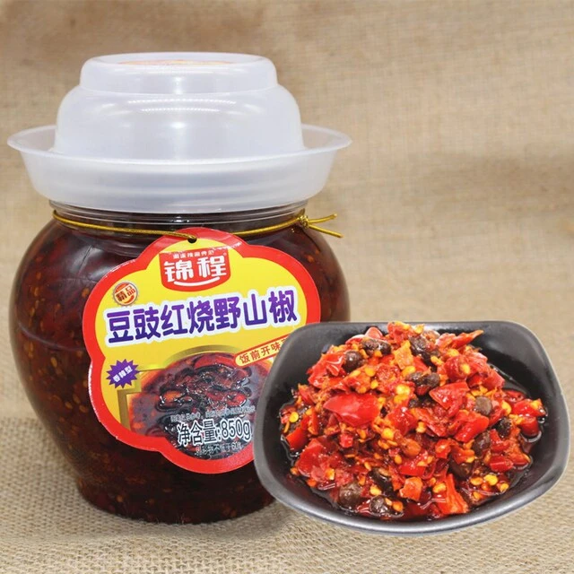 锦程豆豉红烧野山椒特辣猛辣湖南特产超辣香辣下饭菜拌面辣椒酱