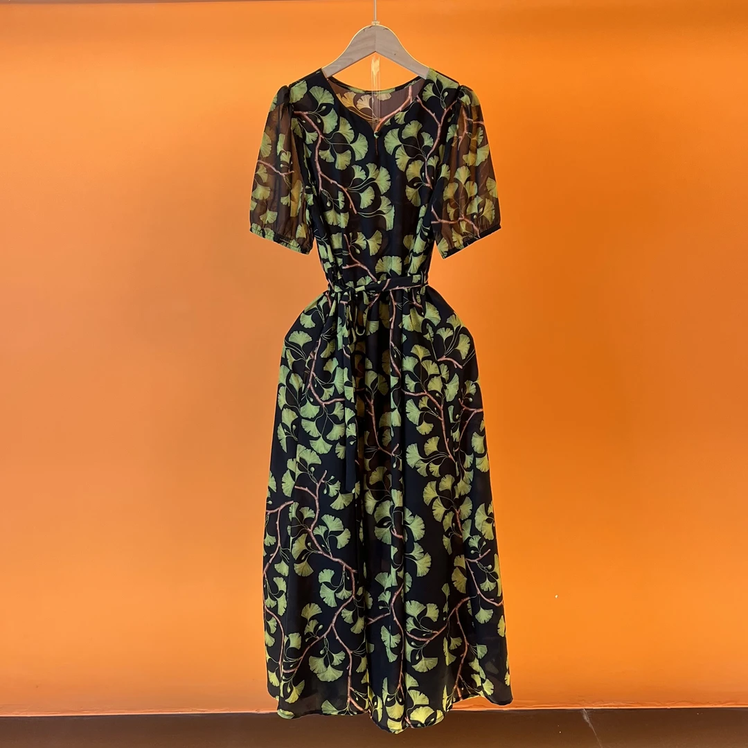 【老杨专属】2025夏季新款法式优雅设计师款收腰显瘦连衣裙-5502-48