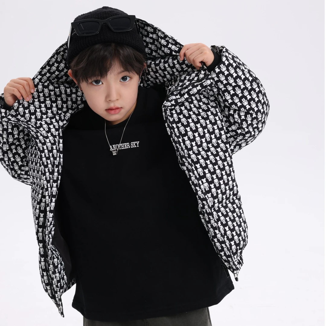 【现货现发】时尚满印羽绒服男童潮流帅气运动加厚外套K244YRF4570