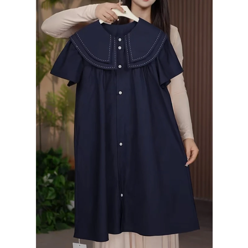 【亲子系列】女童连衣裙气质时尚休闲夏季翻领女大童青少年裙子