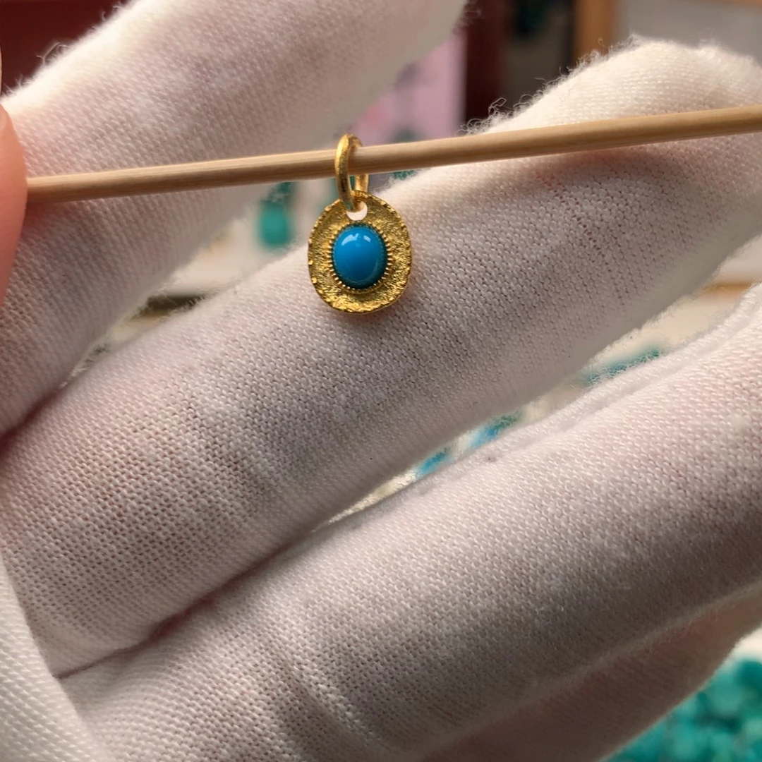 绿松石18K金镶嵌配饰