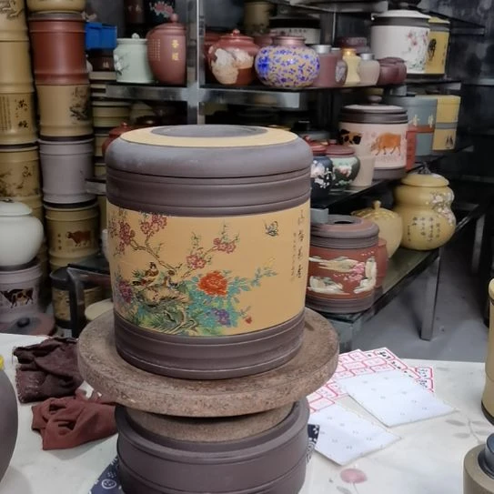 紫砂茶叶罐七饼罐红标250