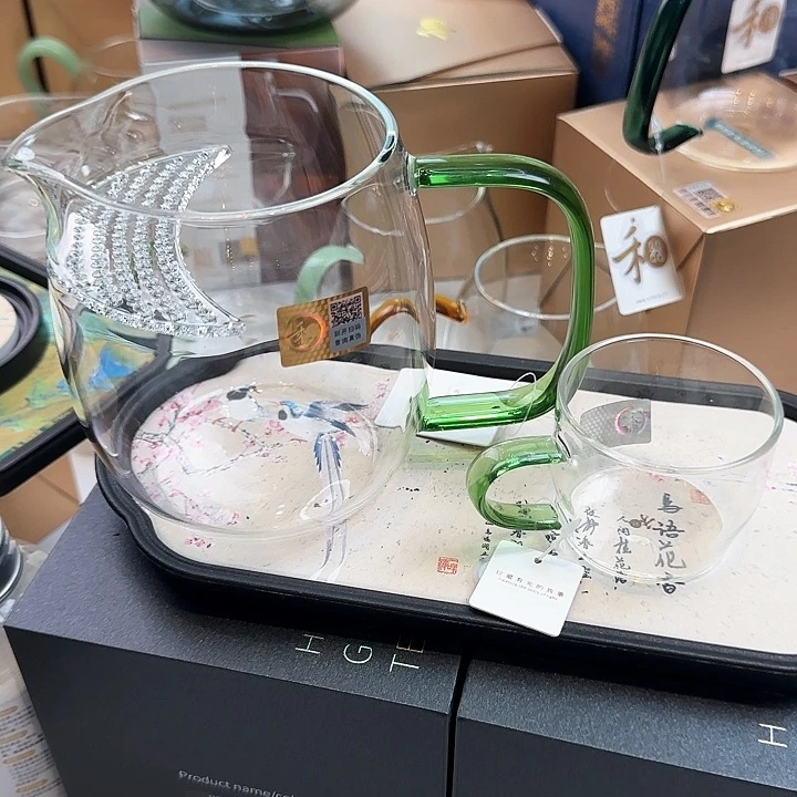 禾器湖绿色澄然煮茶器加小杯