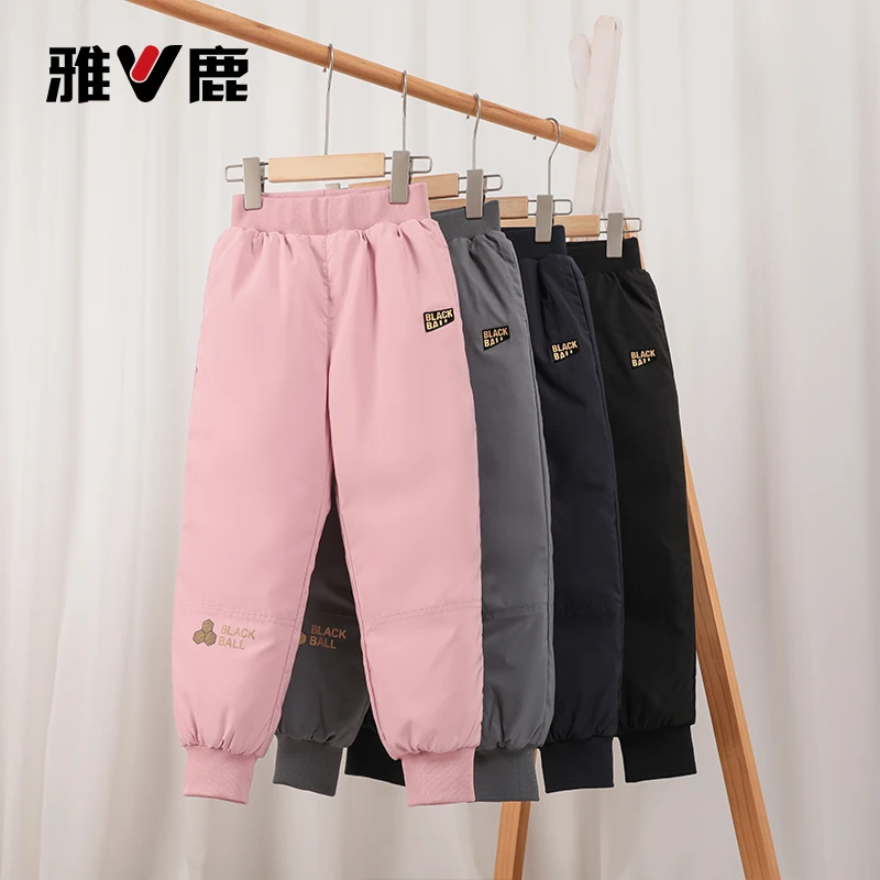 V/雅鹿儿童羽绒裤男加厚保暖中大童女2024冬新款时尚洋气外穿宝宝