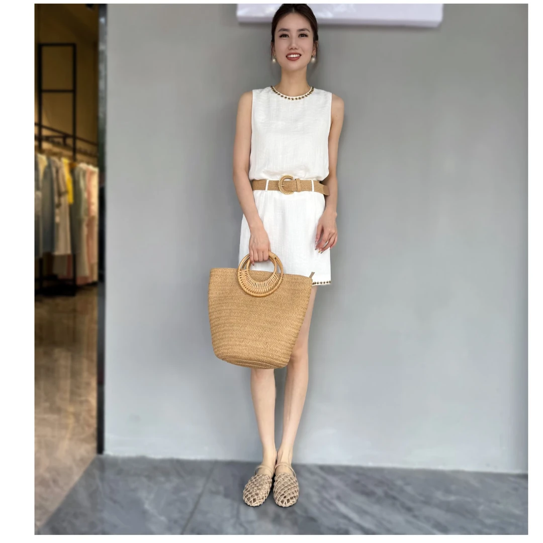 【俊英】法式小香风套装气质名媛夏新品无袖马甲上衣半身短裙两件套