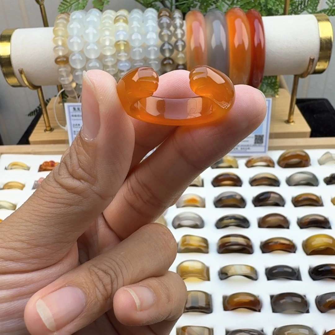 玛瑙/玉髓未镶嵌戒圈24/25圈福利