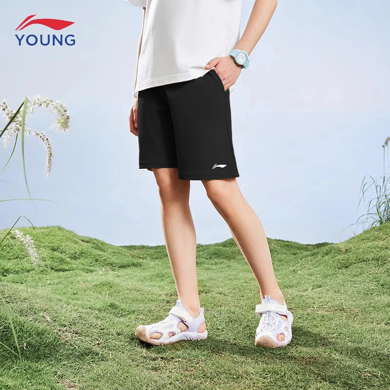 李宁男童短裤夏季薄款速干裤中大童潮流运动裤儿童休闲宽松五分裤