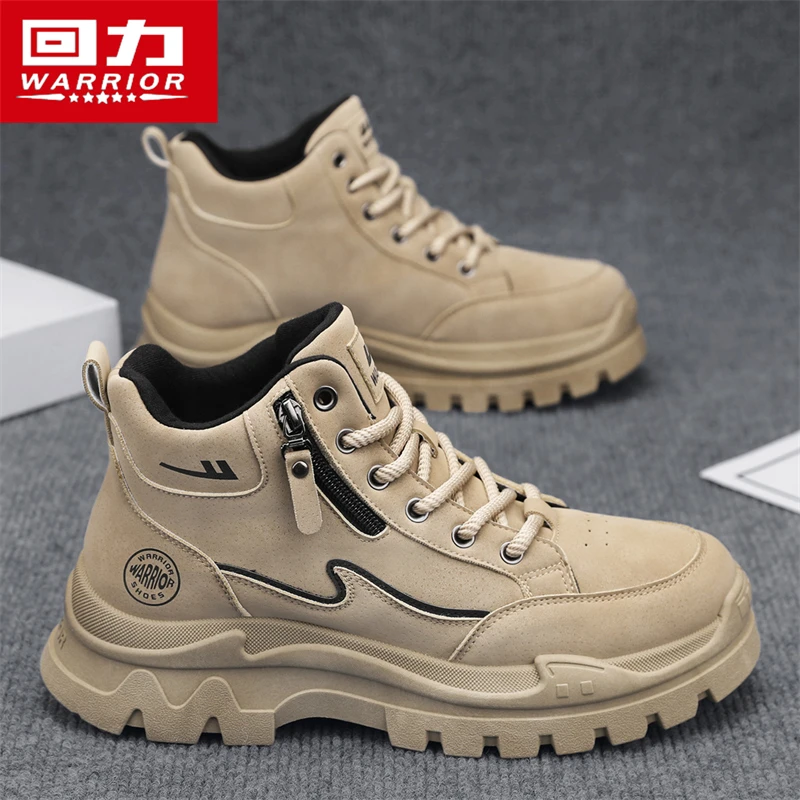 回力马丁靴男鞋2025冬季新款高帮休闲男士户外防滑登山劳保工装靴
