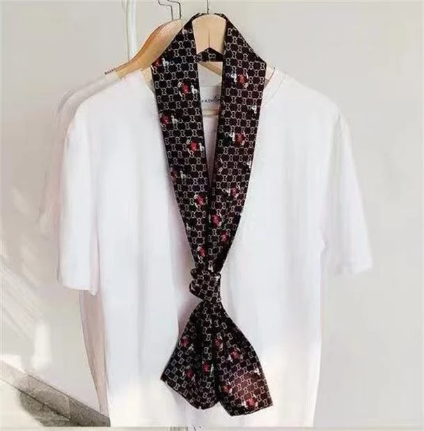 【印花米奇-咖色】时尚百搭女士长条巾洋气领巾