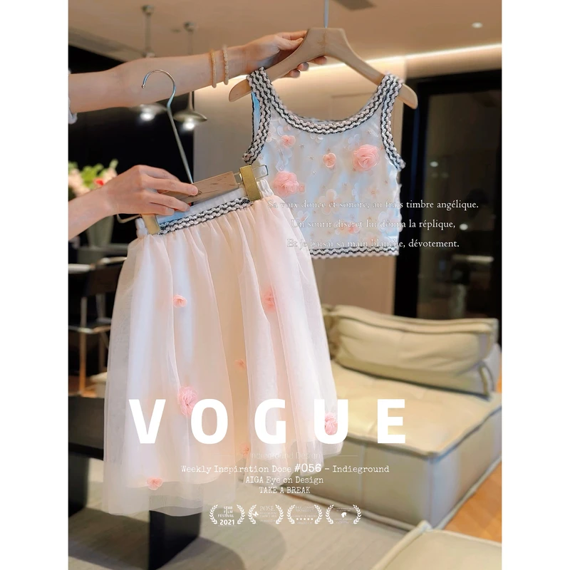 【现货】PP·Twinkle 高定设计师款花花上衣短裙女童套装P25032211