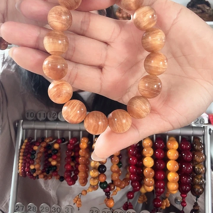 松木原生态琥珀木手串1.5男款爆透
