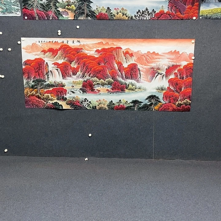 国画小八尺山水一副