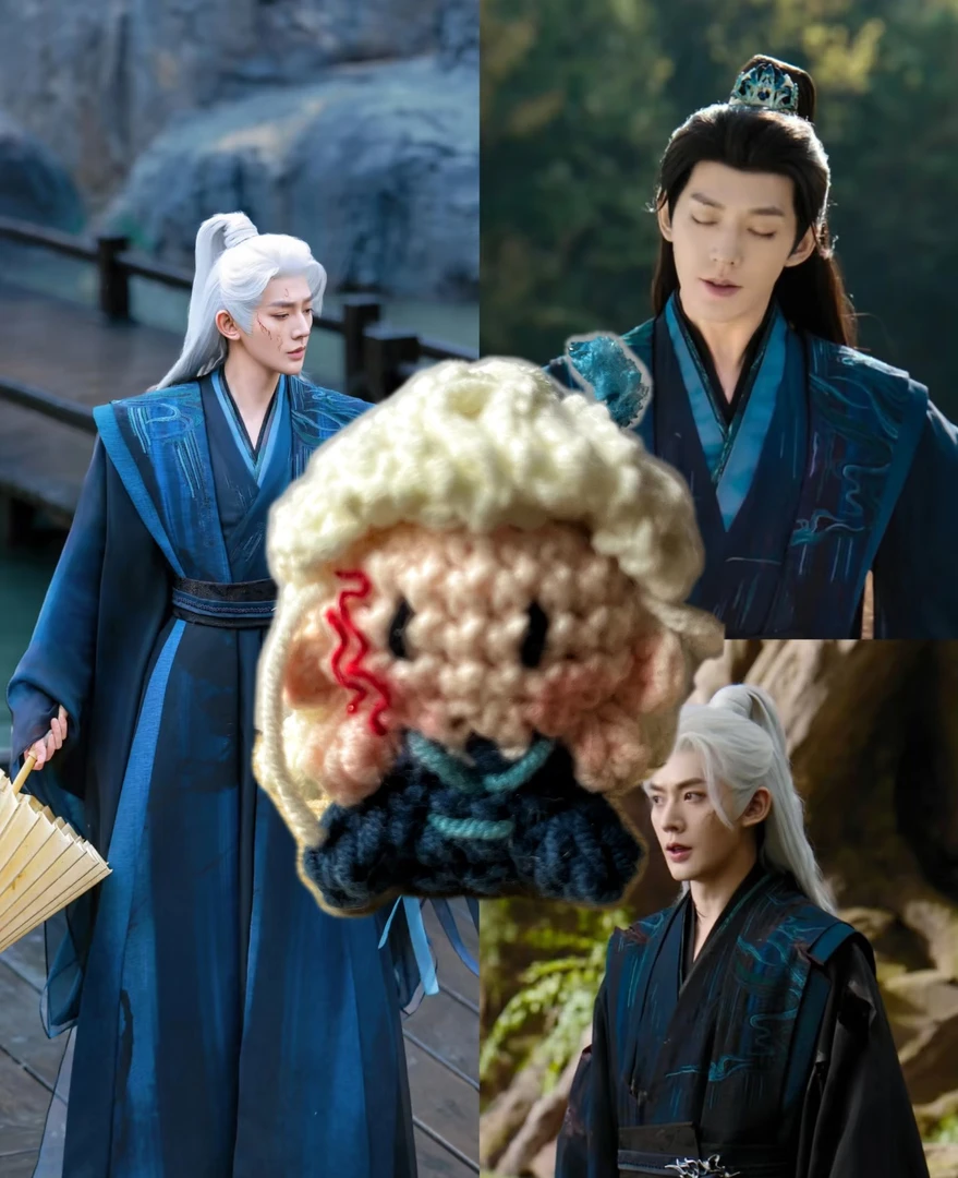 「面咒水」造型手工钩织小鼻嘎