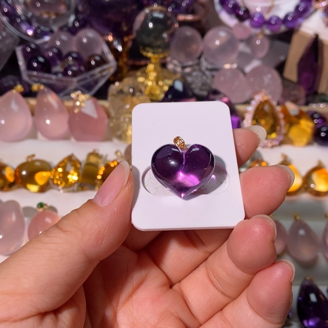 水晶颈饰18K金镶嵌