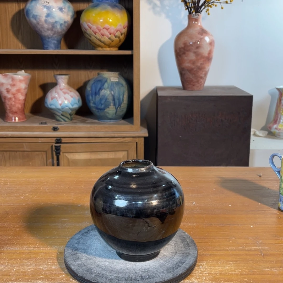 摆件陶景德镇陶瓷高13.5内口4微瑕