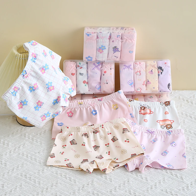 纯棉a类抗菌宝宝内裤小学生平角内裤男童儿童纯棉抗菌裤女平角