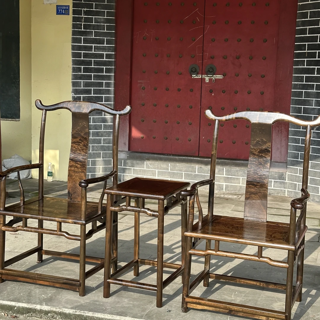 四川书房金丝楠木实木官帽椅新中式家用简约餐厅客厅古典椅子家具