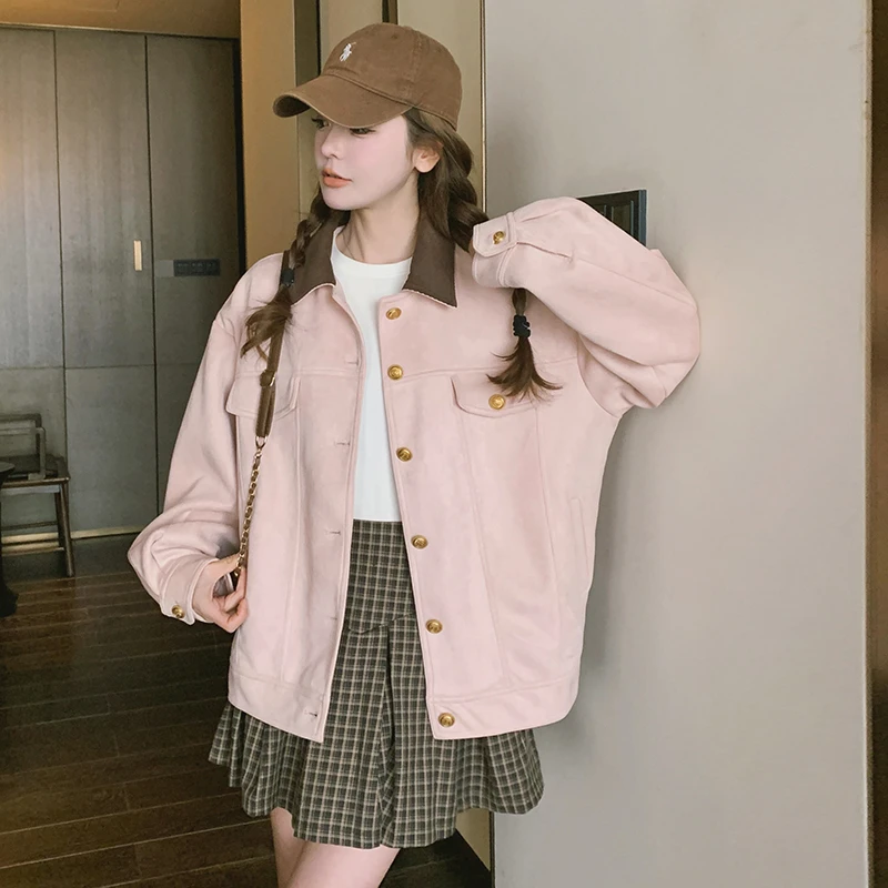 粉色炸街减龄短外套女小个子2025春装新款韩版可盐可甜超好看夹克