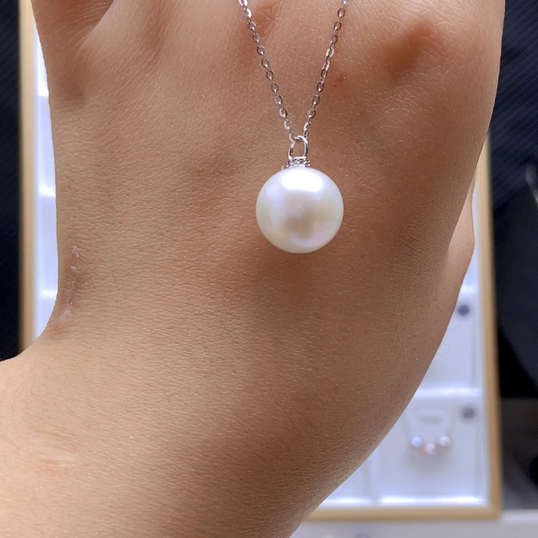 吊坠(不含链)银S925镶嵌淡水珍珠