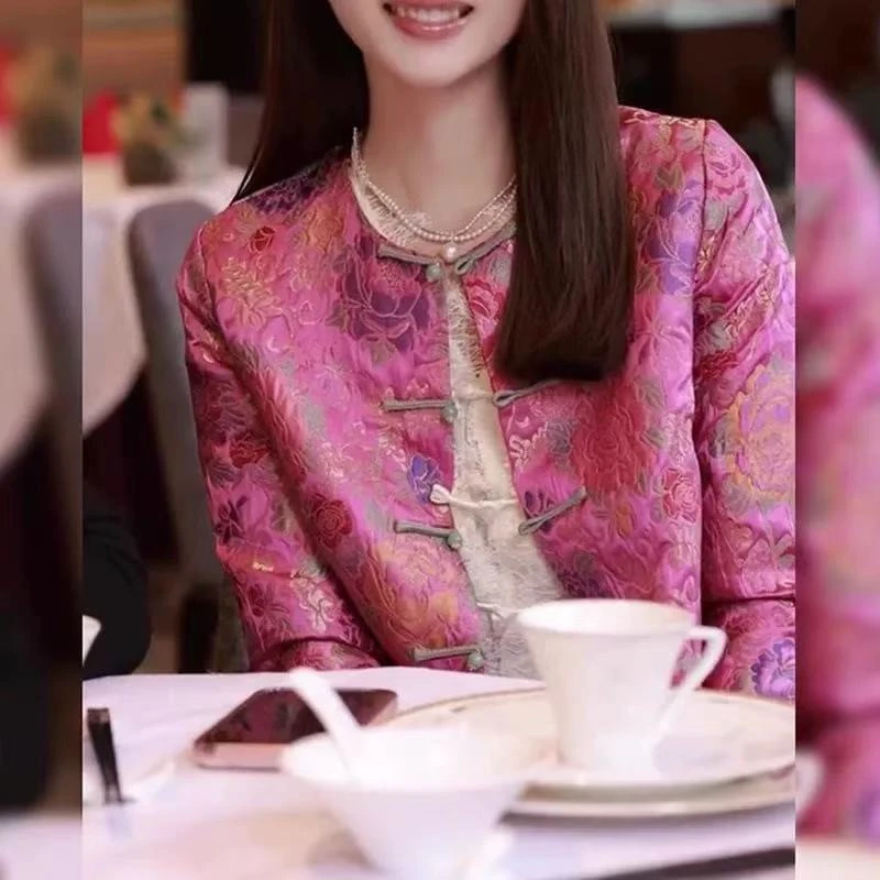 短外套短款时尚气质女双面长袖复古秋冬春季新中式外套开衫