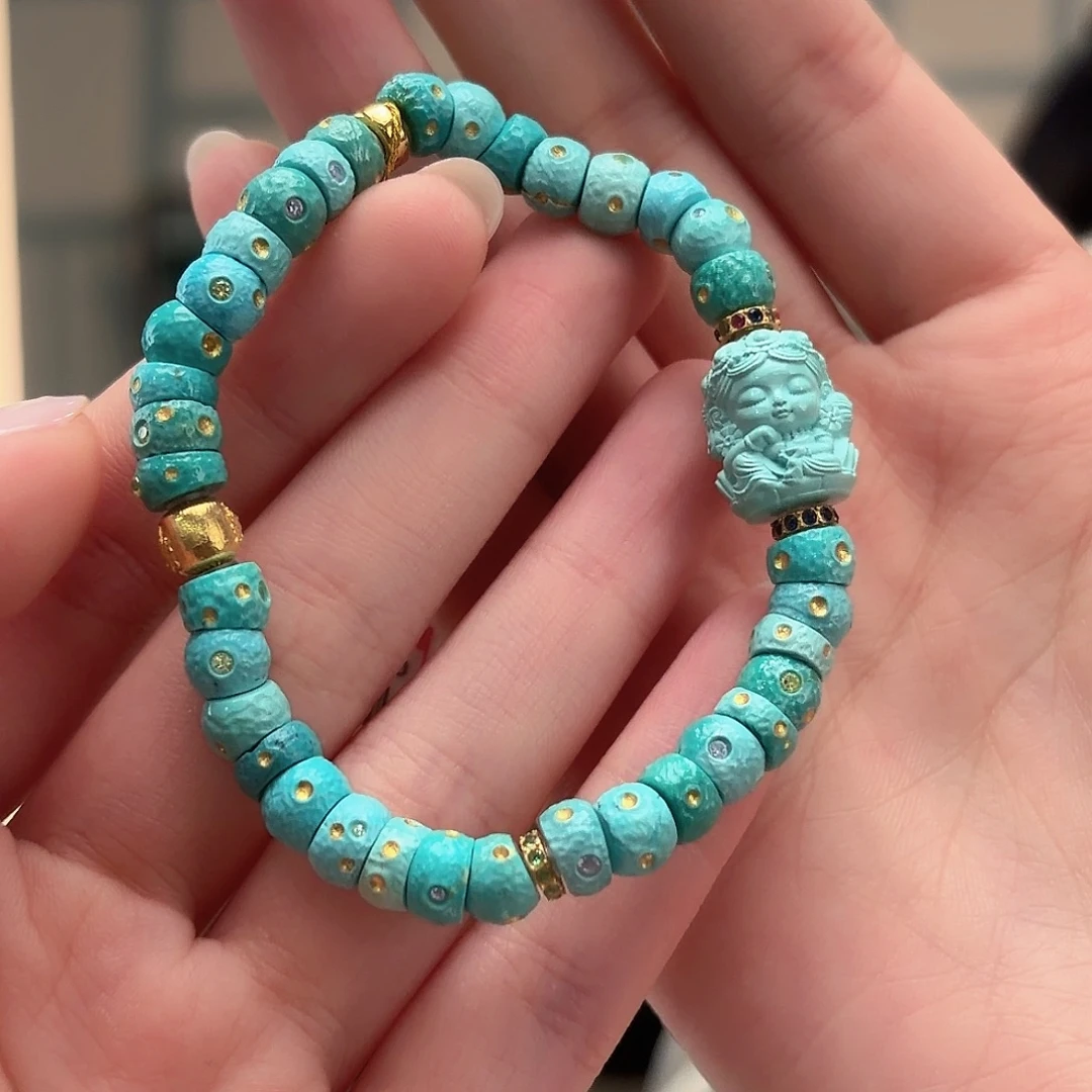 绿松石18K金镶嵌颈饰